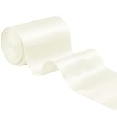 Q&J Fabric Co. 4 inch x 22yd Wide Satin Ribbons Solid Large Gift Wrapping Ribbons for Wedding Par...