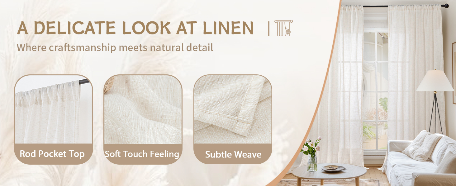 soft touch linen curtains