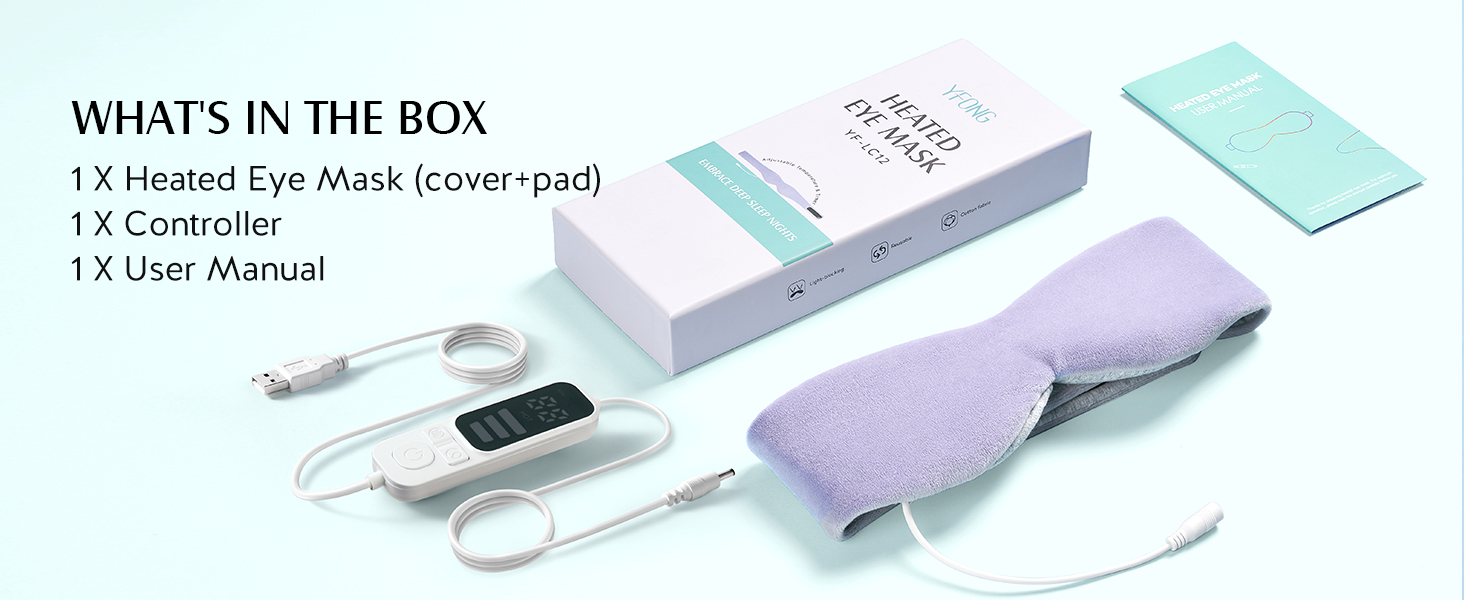 Heated Eye Mask, Warm Eye Compress Mask for Dry Eyes, USB Electric Eye Heating Pad