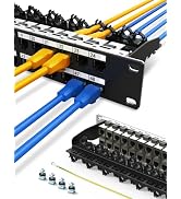 Enmane 1U48Port Keystone Patch Panel Cat6A Keystone Patch Panel Shielded with Cable(No Cable Tie ...