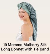ZIMASILK 19 Momme Mulberry Silk Bonnet for Sleeping Women & Health Care, Double Layer Long Hair W...
