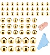 DICOSMETIC 70Pcs 925 Sterling Silver Round Beads 24K Gold Plated Beads 2/3/4mm Smooth Round Bead ...