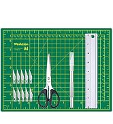 WORKLION Craft Knife and Mat Set: Precision Carving Utility Knive &10 Pcs Replacement Blades & Se...