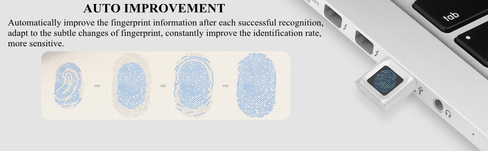 USB Fingerprint Reader for Windows Hello, Portable Security Key
