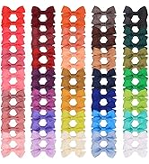 70Piece 2inch Hair Bows for Baby Girls,35colors in Pairs Grosgrain Boutique Solid Ribbon Mini Bow...
