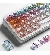 Keyporia Rainbow Clear Keycaps, 125 Keys MOA Profile Transparent Keyboard keycaps, Shine Through ...