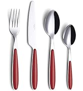 ANNOVA 24PCS Flatware Set Colored - Stainless Steel Silverware/Cutlery with Color Handles - 6 x D...