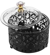 Zerodeko Ramadan Tray with Lid Eid Candy Dish Islam Muslim Cookie Box Black Dried Fruit Serving P...