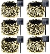 6 Pack Solar Chrismas Lights Outdoor, 285 FT Total 720 LED Solar String Lights for Outside with 8...