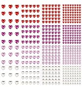 516 Pieces Heart Rhinestone Sticker, SourceTon Self Adhesive Heart Crystal Stickers Rhinestone St...