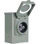 BEBOBLY Generator Inlet Box, 50 Amp NEMA PB50, SS2-50 Power Inlet Box for 3 Prong Generator Cord,...
