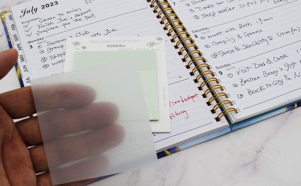 transparent sticky notes
