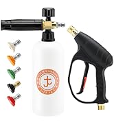 JOEJET Pressure Washer Gun with Foam Cannon, Car Wash Foam Gun with 1/4” Quick Connector, 5 Press...