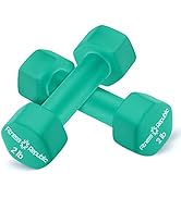 Fitness Republic Neoprene Dumbbell Set of 2, Non-Slip, Hex Shape, Free Weights Set for Muscle Ton...