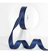 MEEDEE Navy Ribbon 1 Inch Navy Blue Satin Ribbon Lux Double Faced Satin Ribbons by 50 Yards Polye...