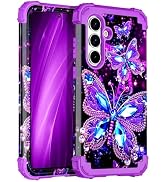 Miqala for Galaxy S25 FE Case,Glow in The Dark Three Layer Heavy Duty Shockproof Protection Hard ...