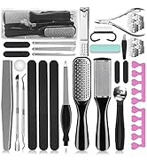 Pedicure Kit, 36 in 1 Foot Care Tools Stainless Steel Foot Rasp Dead Skin Remover for Home & Travel…