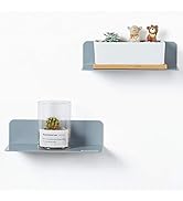 OAPRIRE Grey Acrylic Floating Shelves Set of 2 - Easily Expand Wall Space - Small Wall Shelf with...