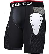 Youper Adult Elite Compression Padded Sliding Shorts w/Protective Athletic Cup for Baseball, Foot...