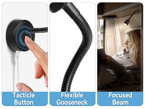 Tacticle Button Flexible Gooseneck Focused Beam