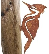 Seadiquiet Rusty Metal Bird Silhouettes Garden Fence Decor Woodpecker Gardening Country Metal Bir...