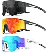 OUTDOORKING 3 PACK Kids Sunglasses Boys Girls Baseball Sunglasses Youth 4-14, Softball Cycling Po...