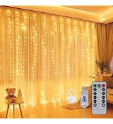 300LED Fairy Curtain Lights 9.8ft x 9.8ft LED Dimmable Twinkle Lights with Remote and Timer USB P...