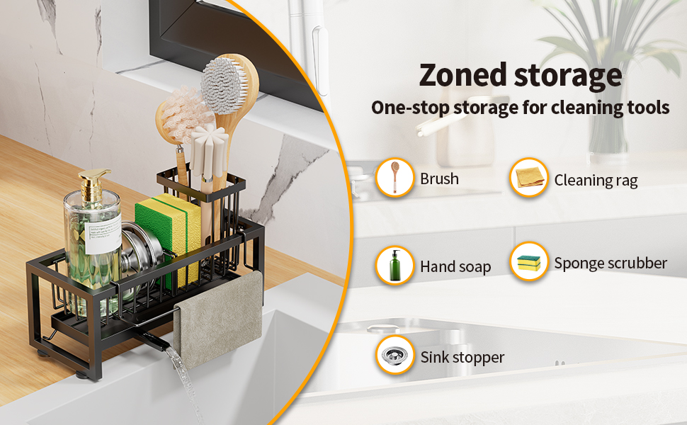 Kitchen countertop sponge holder with drainage
