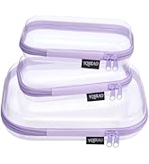 YQBRAO 3 Pack Hard Sided Clear Zipper Case for Storage- Thickened-Grade Clear Hard Shell Zipper C...