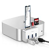 6-in-2 USB Type C Hub M.2 NVMe Enclosure for Mac mini M4 / M4 Pro Silver | Aluminum alloy materia...