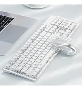 V3 Wireless Keyboard and Mouse with Single Backlit, Metal Panel, Bluetooth/2.4G Rechargeable Comp...