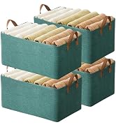 AARAINBOW 4 Pcs Closet Clothes Organizer with Handle, Fabric storage Box with Steel Frame Stackab...