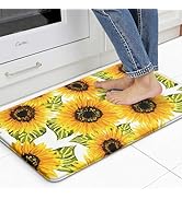 FYATHM Kitchen Mats Sunflower Kitchen mats for Floor Anti Fatigue Mats for Kitchen Floor Cushione...