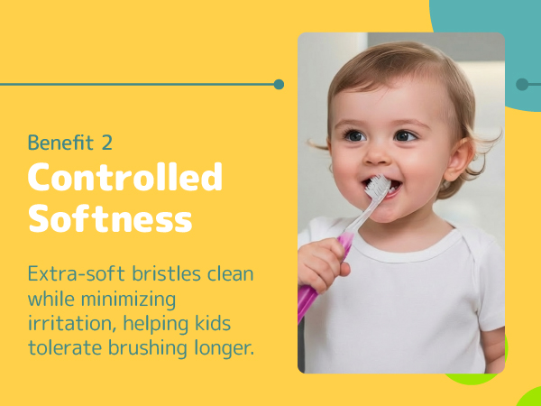 toddler with toothbrush brushing teeth minmizing irration that make kids brush their teeth longer