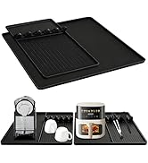 Silicone Air Fryer Mat, Coffee Bar Mat with Holder Pad, Hot Pad Air Fryer, Heat Resistant Mat Cou...