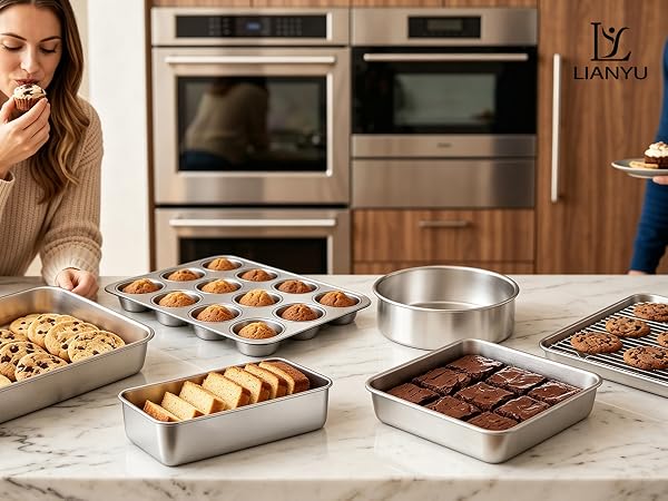 9 Piece Baking Pans Bakware Set