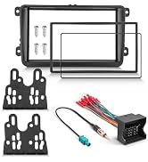 NuIth Double DIN Radio Dash Kit W/Radio Wire Harness for 2005-2015 Volkswagen Jetta/Beetle/CC/Gol...
