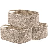 OIAHOMY Cotton Rope Baskets, Woven Baskets for Storage, Nursery Storage Baskets, Rectangle Storag...