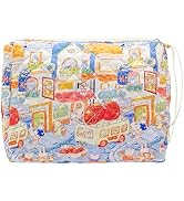 PAZIMIIK Cotton Makeup Bag for Women Large Quilted Travel Cosmetic Pouch Girls' Make Up Organizer...
