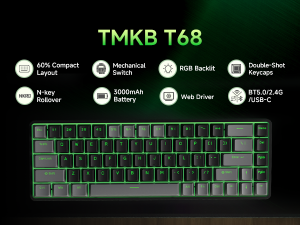 60% wireless mechanical gaming keyboard