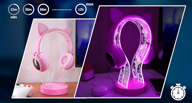 CoolGift Mart Light Up 16 Colors Headphone Stand