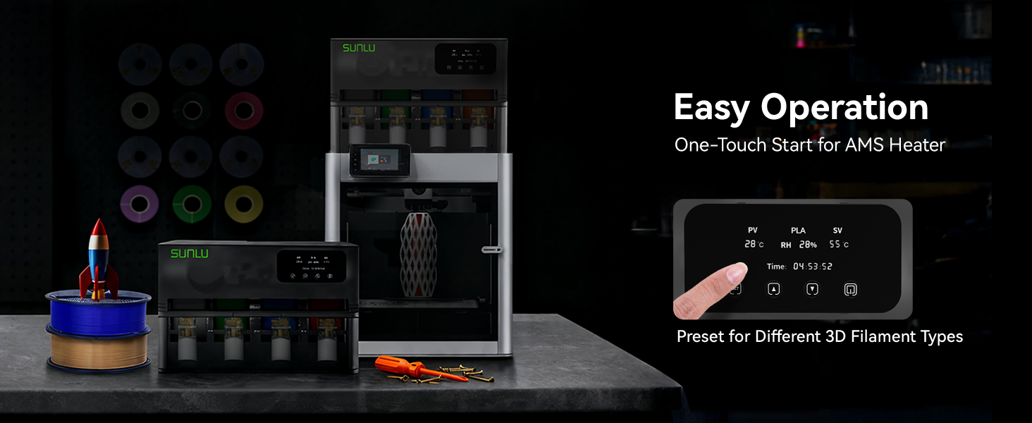 SUNLU Official AMS Heater, Support Simultaneous Printing & Drying, Compatible with AMS Gen 1