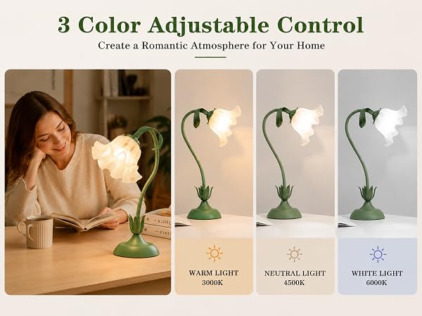 bedside table lamp kawaii room decor table lamp for bedroom vintage flower table lamp for home
