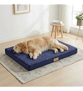 Patas Lague Orthopedic XL Dog Bed Large Sized Dog 42''X28'', Soft Waterproof Egg Crate Foam Large...