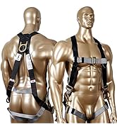 KSEIBI 421026 Fall Protection Safety Harness Kit W 3 D-Rings for Lanyard DELUXE Safety Protection...