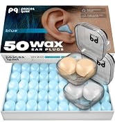 Peace&Quiet PQ Wax Ear Plugs for Sleeping, Swimming - 54 Noise Cancelling Silicone Gel Wax Earplu...