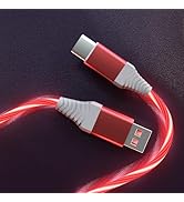USB Type C Cable, LED Light up USB A to Type C Charger Cord, USB-A to USB-C Compatible with Samsn...