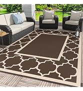 GENIMO 5' x 8' Outdoor Rug Waterproof for Patio Decor, Foldable Reversible Plastic Straw Area Rug...
