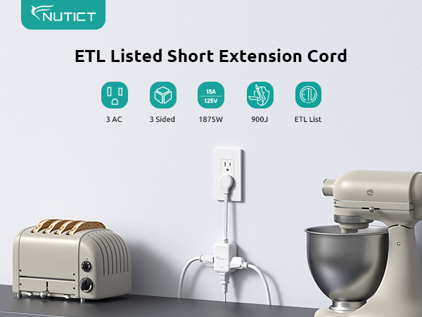 NUTICT Flat Extension Cord