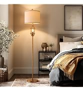 G-SAFAVA 62.5" Floor Lamp for Living Room Industrial Gold Standing Tall Lamps for Bedroom Mid Cen...